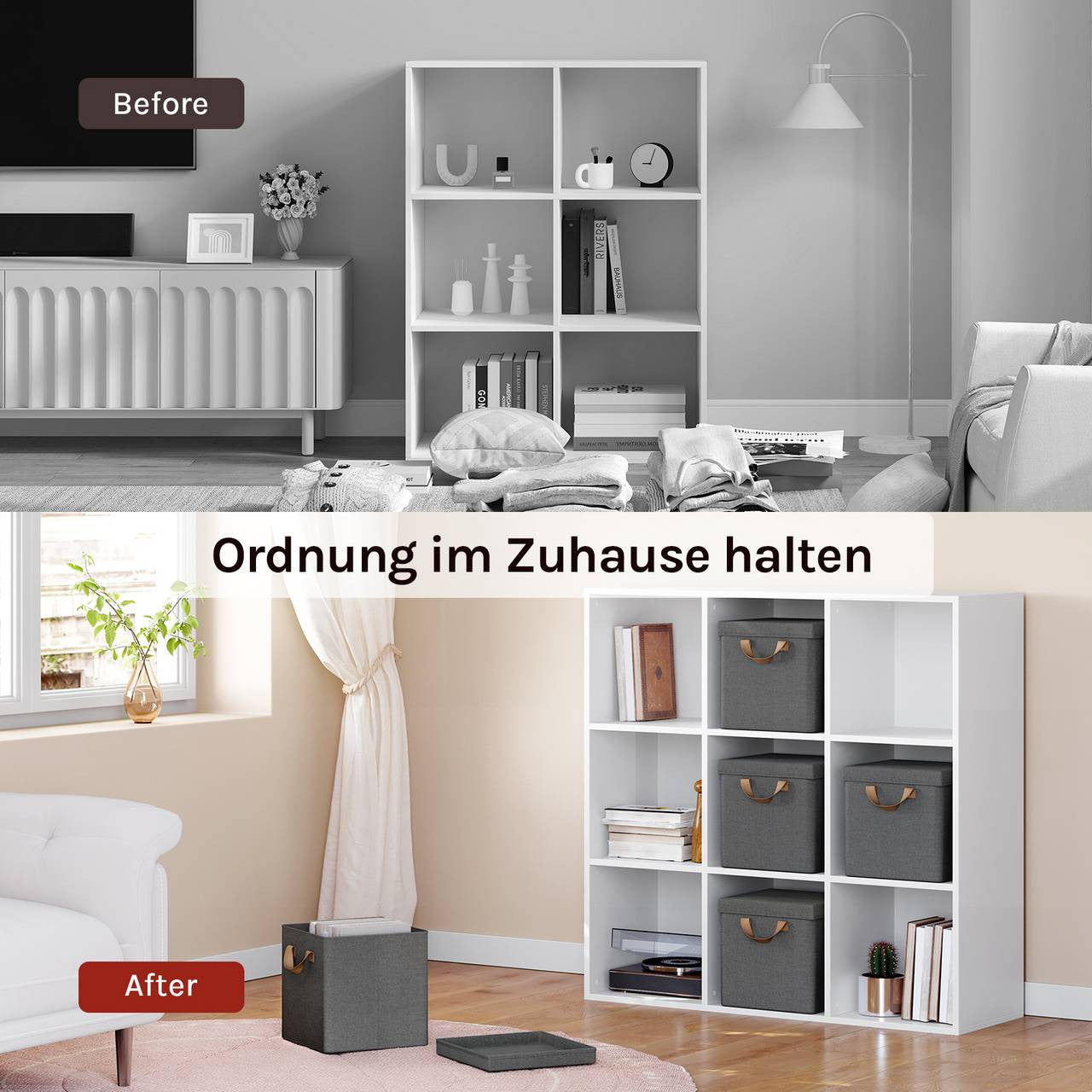 24goodz Foldable Storage Boxes Set of 3 - Durable and Versatile Design - Polyester and Metal Frame - Grey - 30x30x29 cm