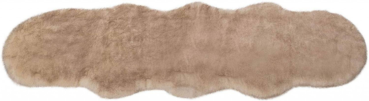 24goodz Faux Bear Fur Rug - Soft and Cozy - Temperature Regulating - Polyester - Brown - 60 x 180 cm - wsb