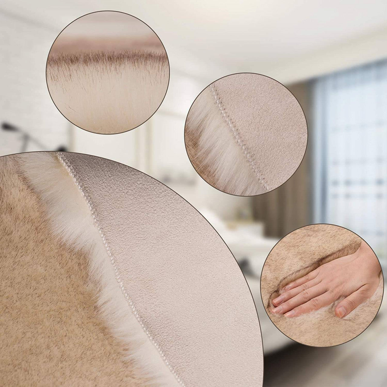 24goodz Faux Bear Fur Rug - Soft and Cozy - Temperature Regulating - Polyester - Brown - 60 x 180 cm - wsb