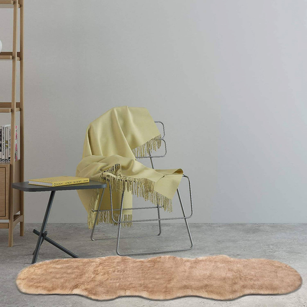 24goodz Faux Bear Fur Rug - Soft and Cozy - Temperature Regulating - Polyester - Brown - 60 x 180 cm - wsb