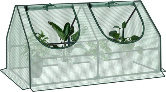 24goodz Mini Greenhouse - Optimal Climate for Plants - Durable and Sturdy - Steel Frame - For Garden Enthusiasts - 120 x 60 x 60 cm - White