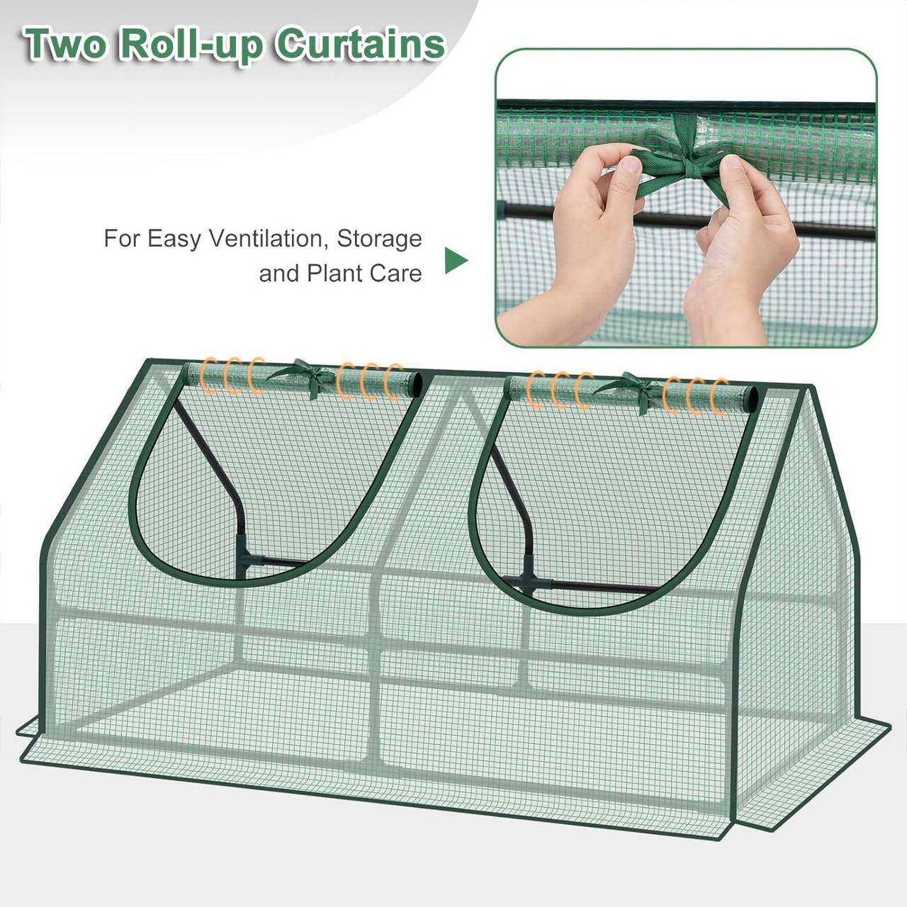 24goodz Mini Greenhouse - Optimal Climate for Plants - Durable and Sturdy - Steel Frame - For Garden Enthusiasts - 120 x 60 x 60 cm - White