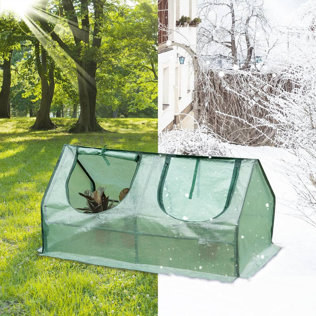 24goodz Mini Greenhouse - Optimal Climate for Plants - Durable and Sturdy - Steel Frame - For Garden Enthusiasts - 120 x 60 x 60 cm - White