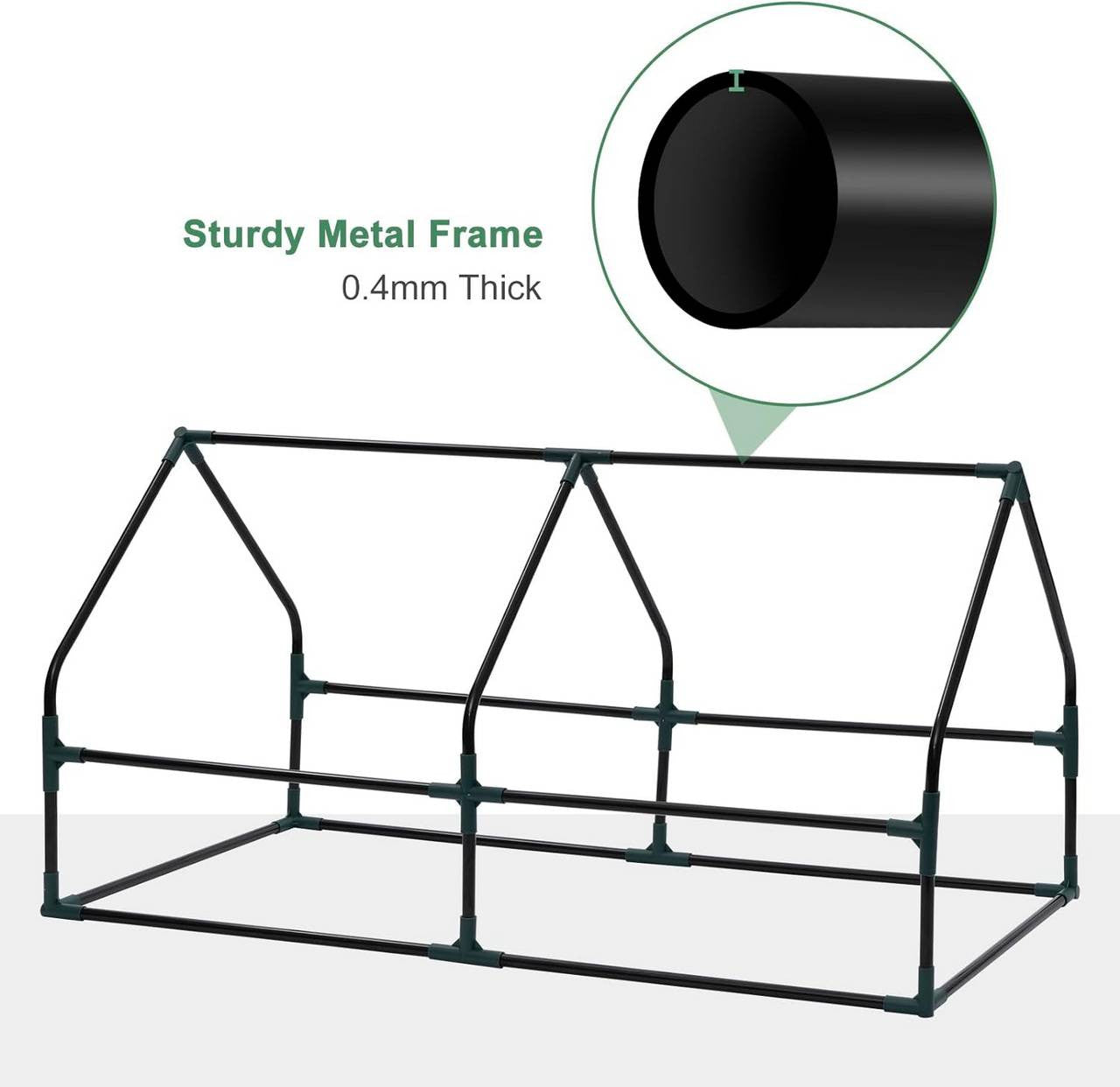 24goodz Mini Greenhouse - Optimal Climate for Plants - Durable and Sturdy - Steel Frame - For Garden Enthusiasts - 120 x 60 x 60 cm - White