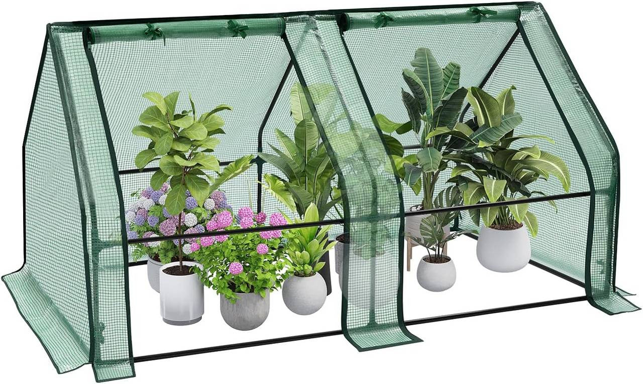 24goodz Mini Greenhouse - Optimal Climate for Plants - Durable and Stable - Steel Frame - For Gardening Enthusiasts - 180 x 90 x 90 cm - White