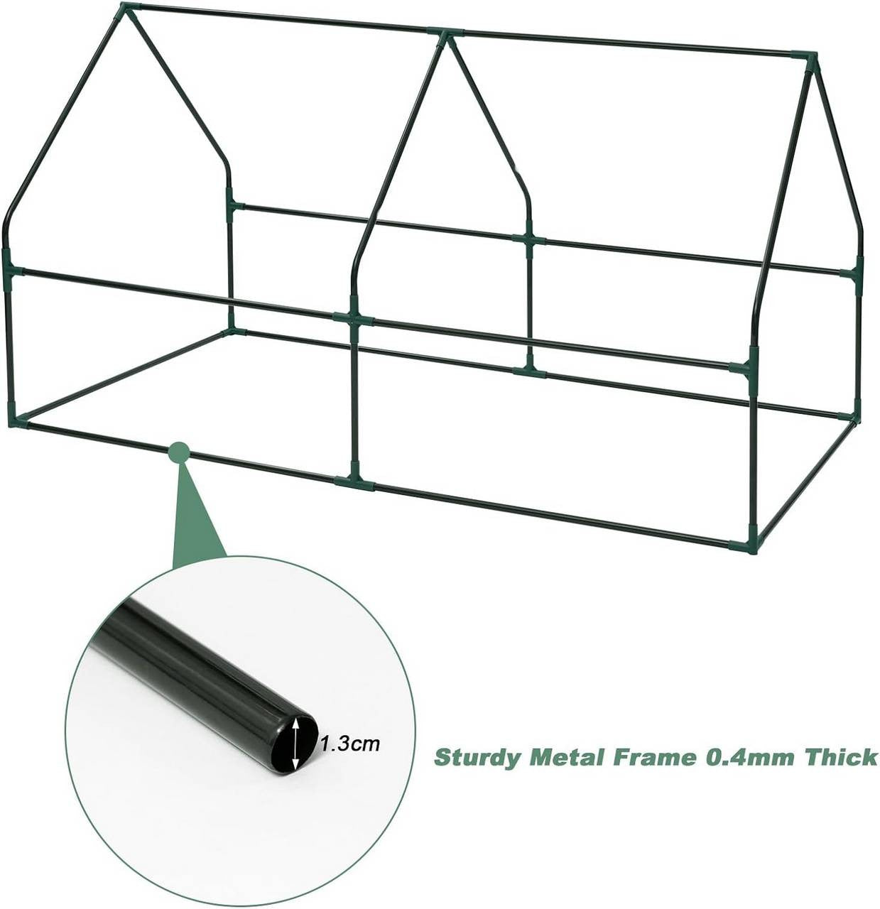 24goodz Mini Greenhouse - Optimal Climate for Plants - Durable and Stable - Steel Frame - For Gardening Enthusiasts - 180 x 90 x 90 cm - White