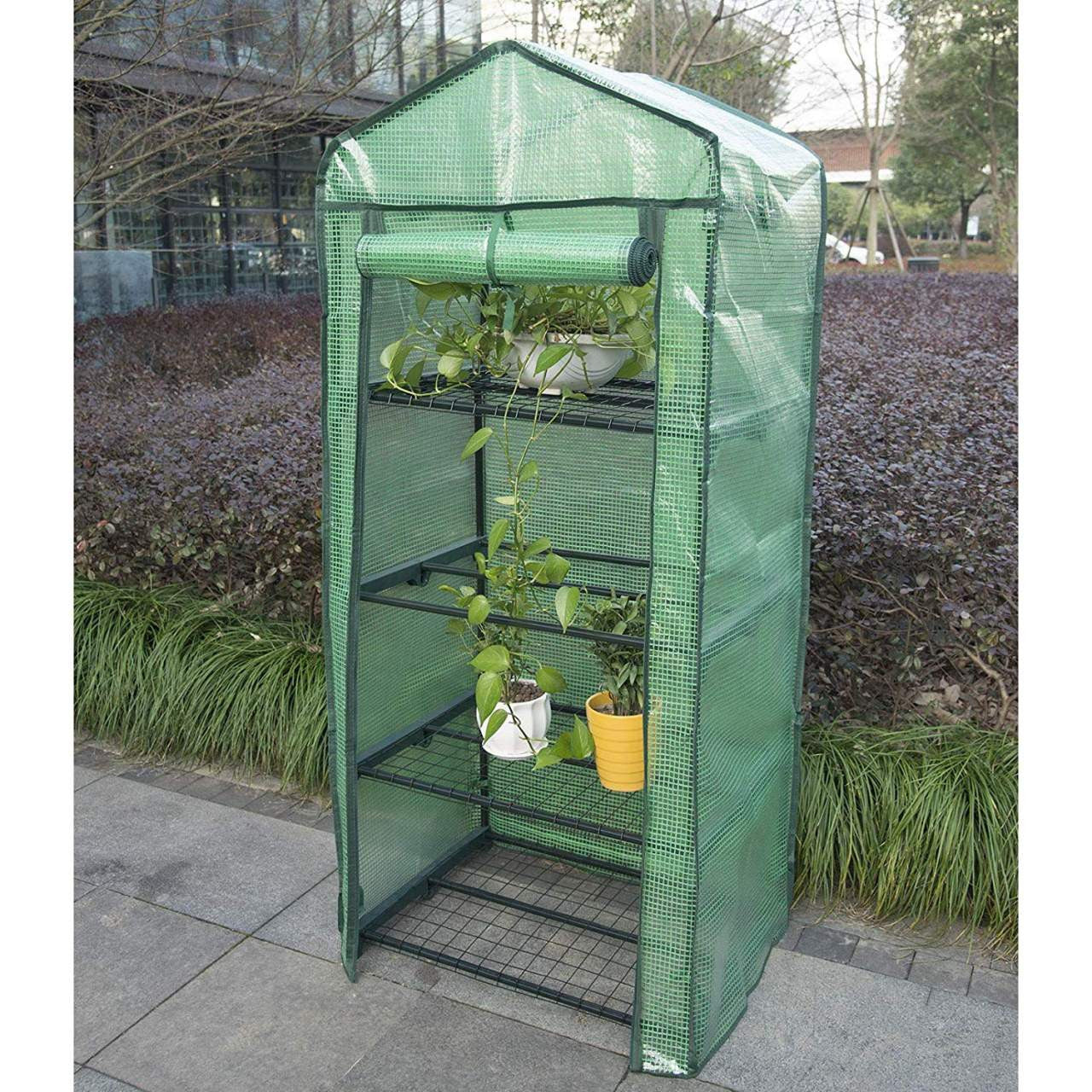 24goodz Mini Greenhouse - Durable and Stable - Waterproof PE Material - For Garden Enthusiasts - White/Green 69x49x158 cm - gn