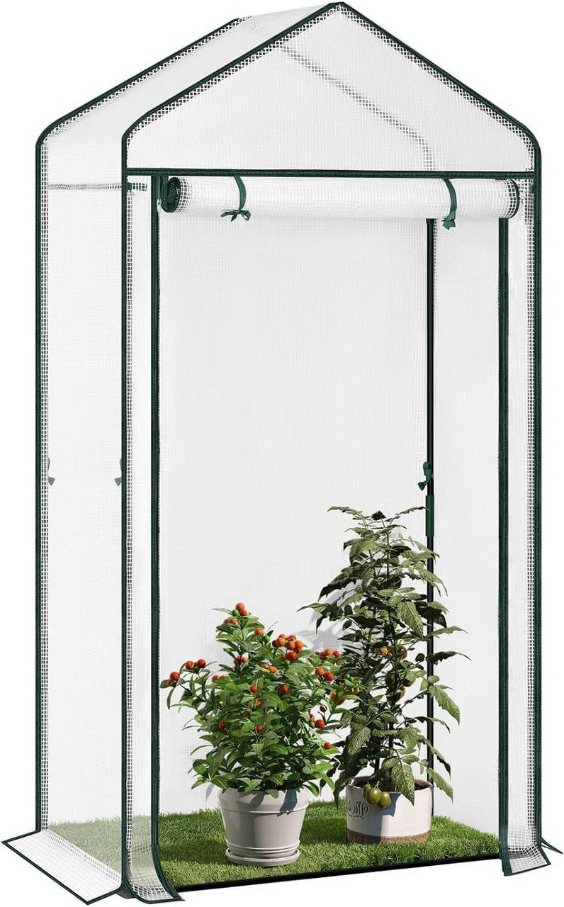 24goodz Greenhouse - Optimal Climate for Plants - Durable and Stable - Steel Frame - For Garden Enthusiasts - White