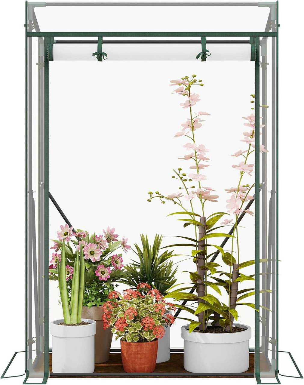 24goodz Transparent PVC Greenhouse - Perfect Growing Environment - Easy to Assemble - PVC - For Gardening Enthusiasts - 100x50x150/136 cm - tp