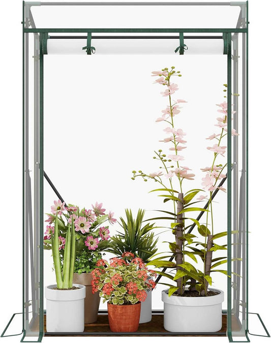 24goodz Transparent PVC Greenhouse - Perfect Growing Environment - Easy to Assemble - PVC - For Gardening Enthusiasts - 100x50x150/136 cm - tp