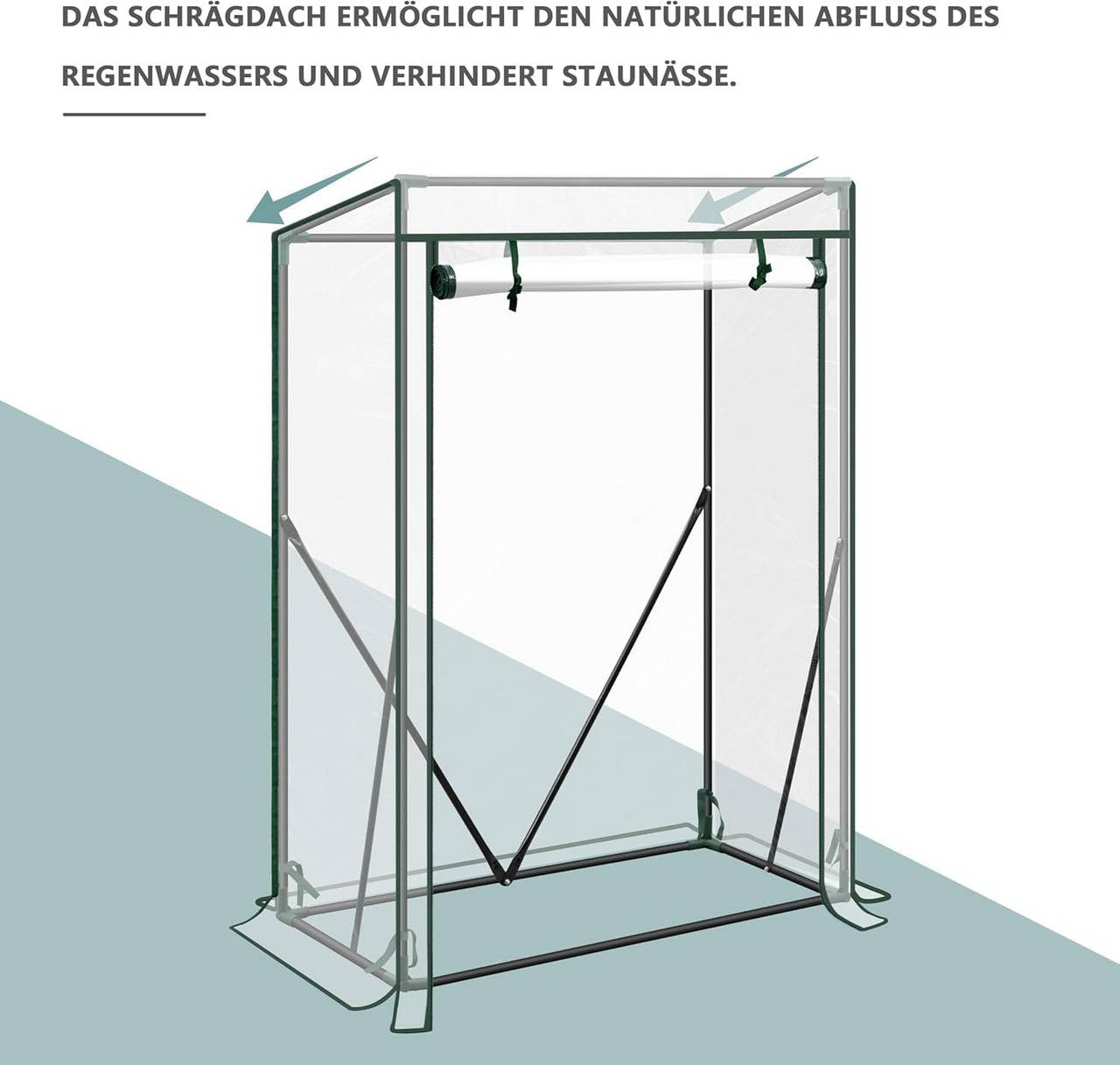 24goodz Transparent PVC Greenhouse - Perfect Growing Environment - Easy to Assemble - PVC - For Gardening Enthusiasts - 100x50x150/136 cm - tp