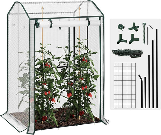 24goodz Mini Greenhouse with Ventilation Windows - Optimal Climate for Plants - Durable and Stable - Steel Frame - For Gardening Enthusiasts - White