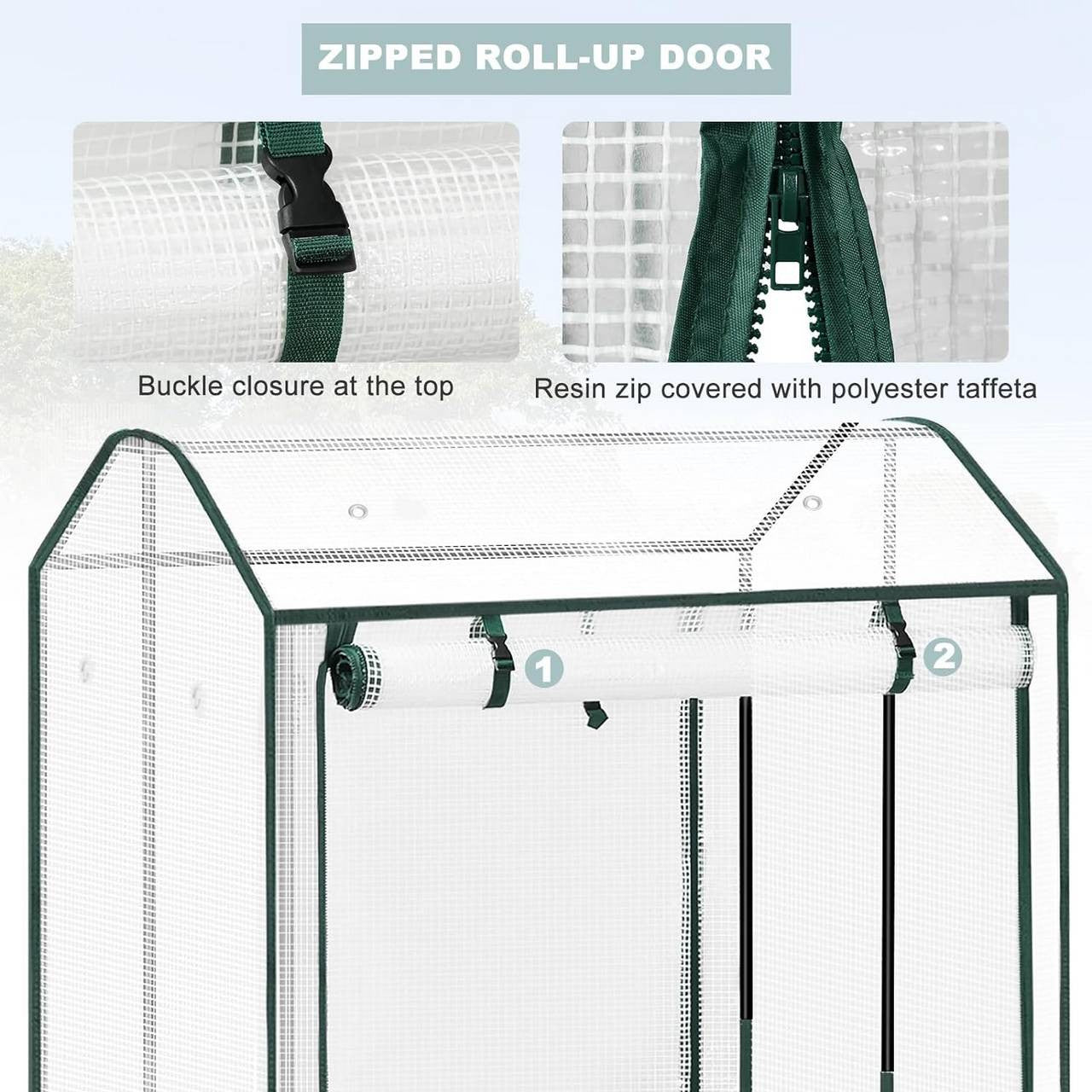 24goodz Mini Greenhouse with Ventilation Windows - Optimal Climate for Plants - Durable and Stable - Steel Frame - For Gardening Enthusiasts - White