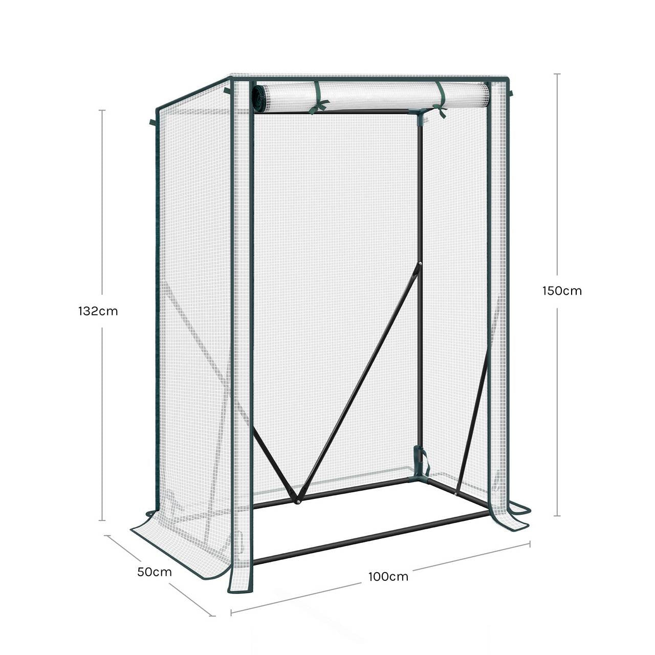 24goodz Mini Greenhouse - Weatherproof Protection - Easy Assembly - Steel and PE - For Garden Enthusiasts - White - ws