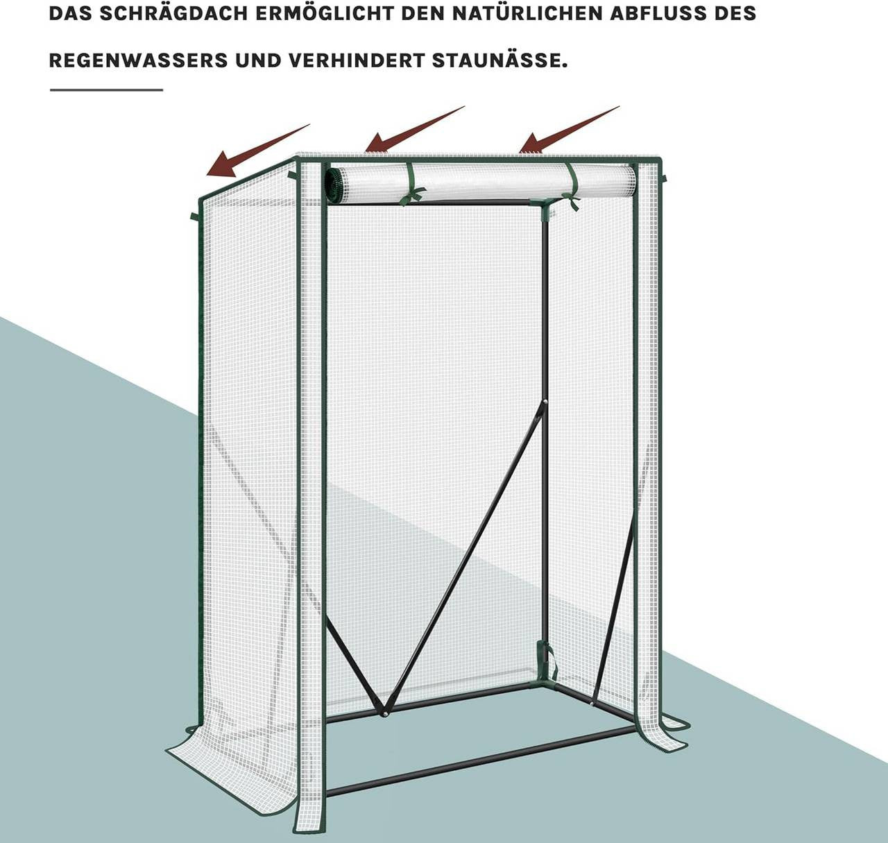 24goodz Mini Greenhouse - Weatherproof Protection - Easy Assembly - Steel and PE - For Garden Enthusiasts - White - ws