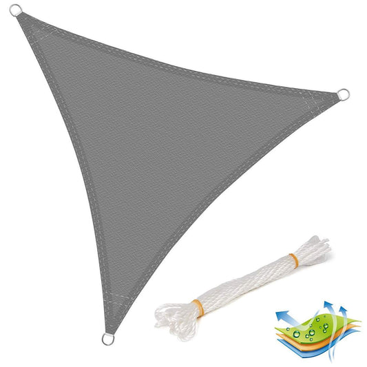 24goodz Breathable Sun Shade Sail - 80-85% UV Protection - 100% HDPE - Grey - 4x4x4 m