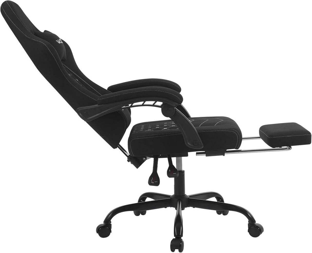 24goodz Gaming Chair with Massage Function - Ergonomic Design - Durable Mesh Fabric - For Gamers - Black