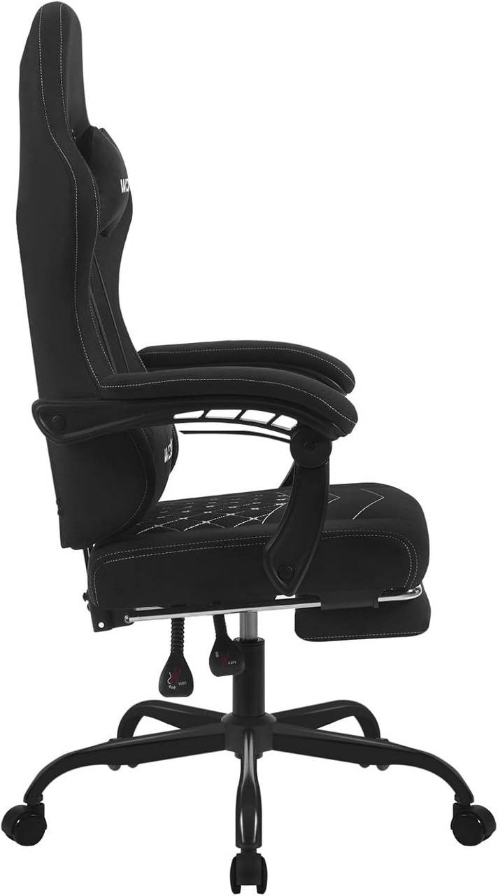 24goodz Gaming Chair with Massage Function - Ergonomic Design - Durable Technical Fabric - For Gamers - Black