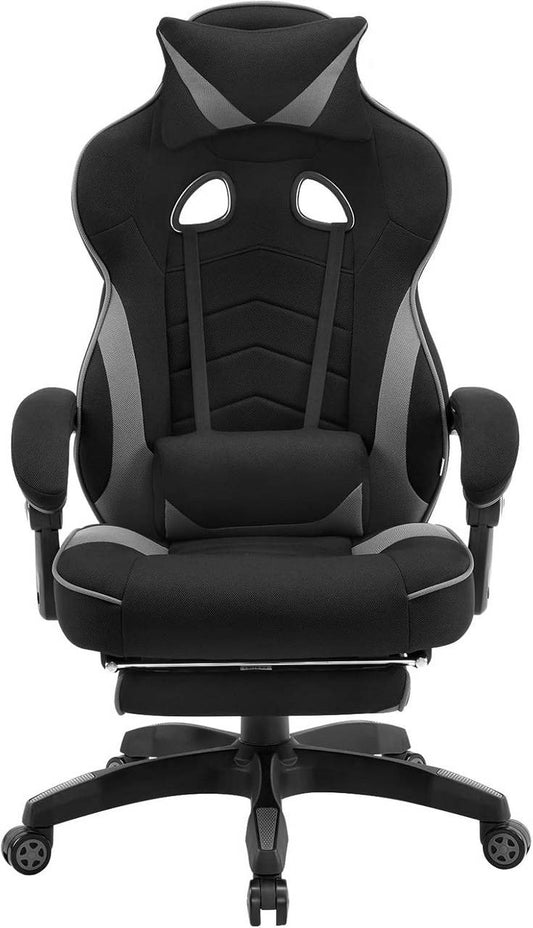 24goodz Gaming Chair with Lumbar Support - Ergonomic Design - Durable Mesh Material - For Gamers - Grey