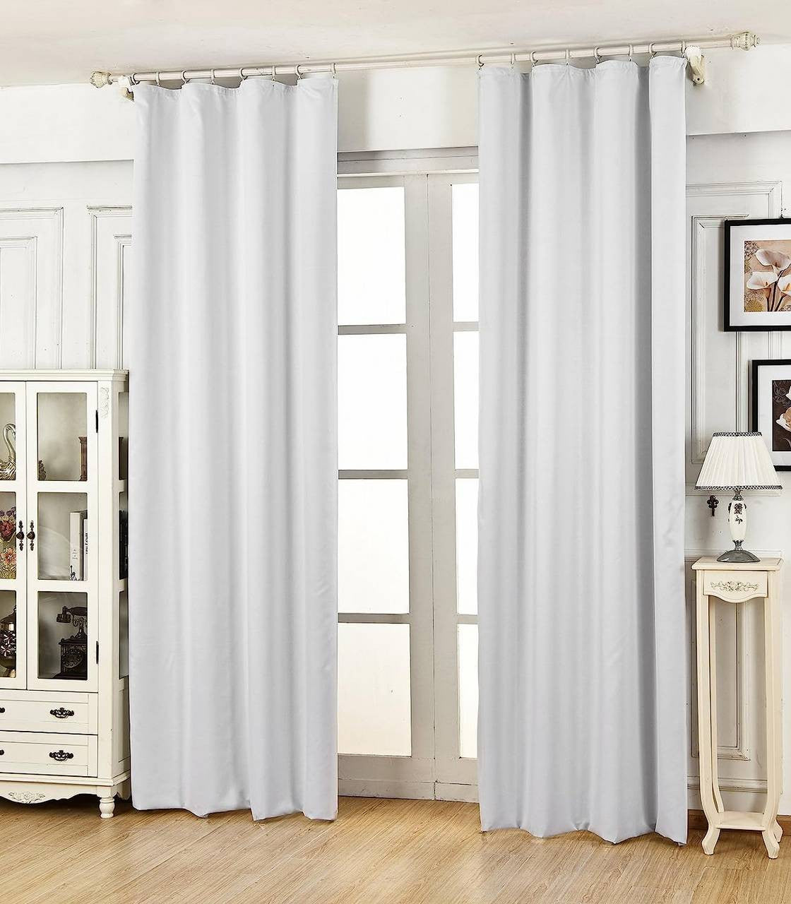 24goodz Blackout Curtain - Energy Saving - Sound Absorbing - 100% Polyester - White - 135x225 cm - ws