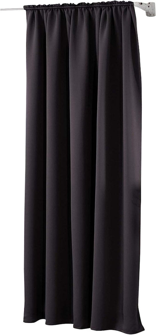 24goodz Blackout Curtain 250g/m² with Ruffle Tape - Energy Saving & Sound Absorbing - 100% Polyester - For Home & Office - Anthracite 135x225 cm