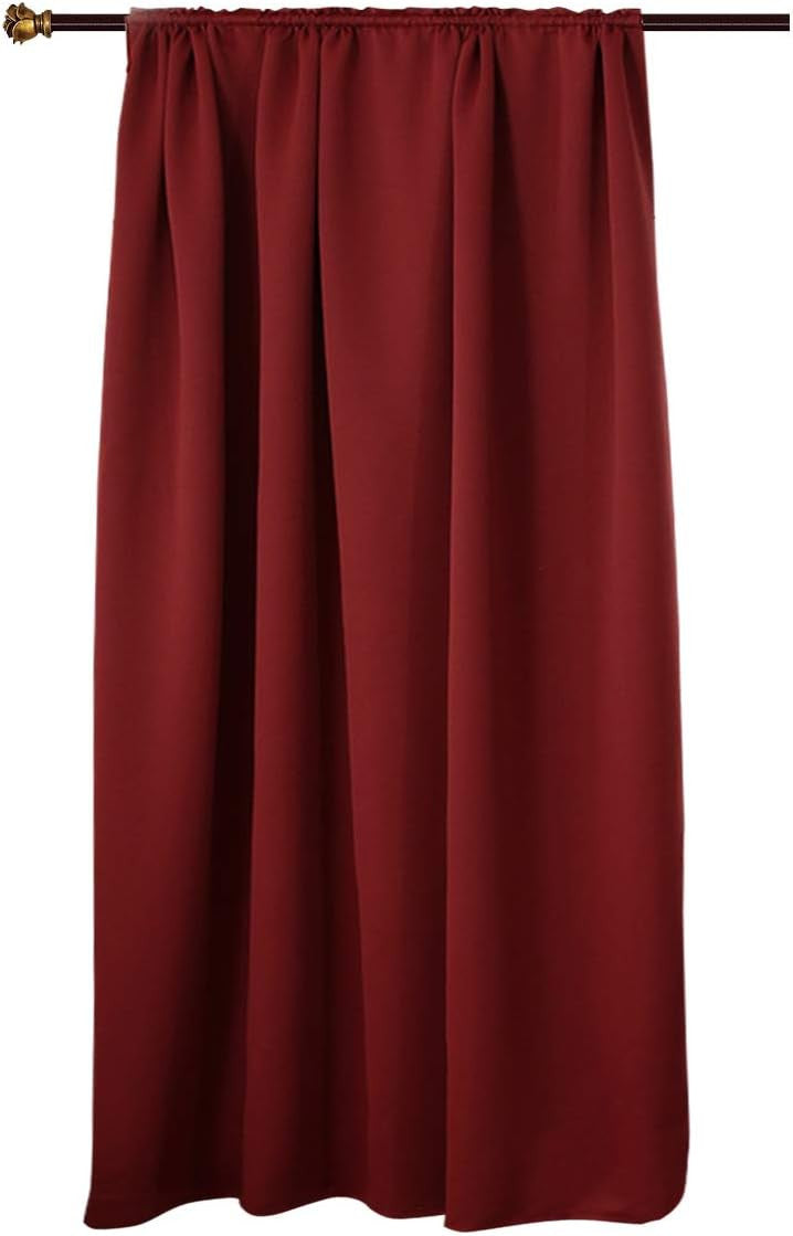 24goodz Blackout Curtain 250g/m² with Ruche Band - High Light Blocking - 100% Polyester - For Home & Office - Bordeaux 135x175 cm - bd