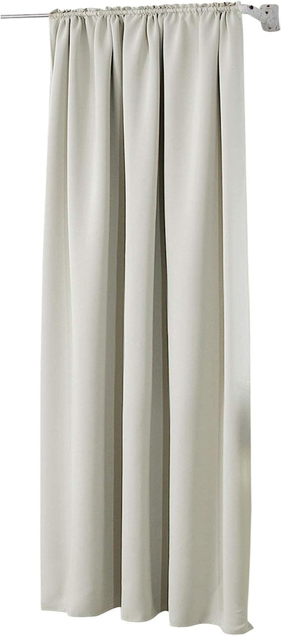 24goodz Blackout Curtain 250g/m² with Ruffle Tape - Durable and Stylish - 100% Polyester - For Home or Office - Beige 135x245 cm