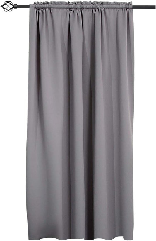 24goodz Blackout Curtain 250g/m² with Ruffle Tape - Energy Saving & Sound Absorbing - 100% Polyester - For Home & Office - Dark Grey 117x138 cm - dg