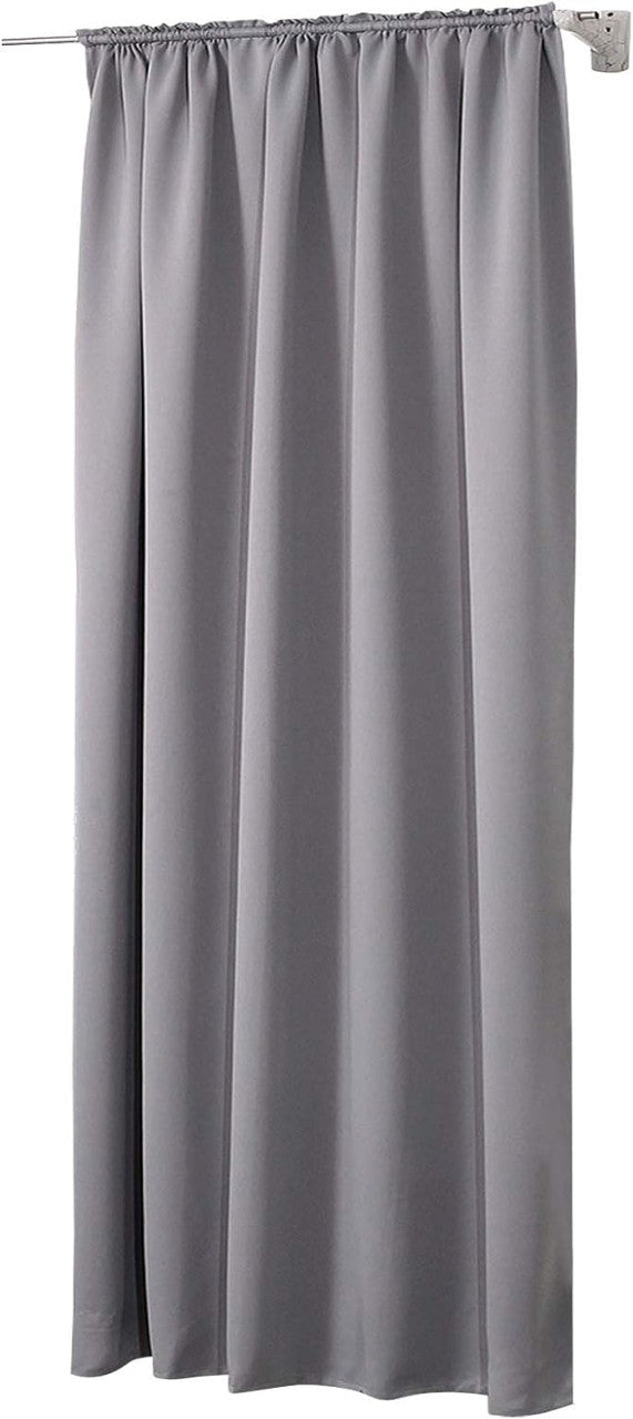 24goodz Blackout Curtain 250g/m² with Ruffle Tape - High Durability - Energy Saving - 100% Polyester - Dark Grey - 135x245 cm - dg