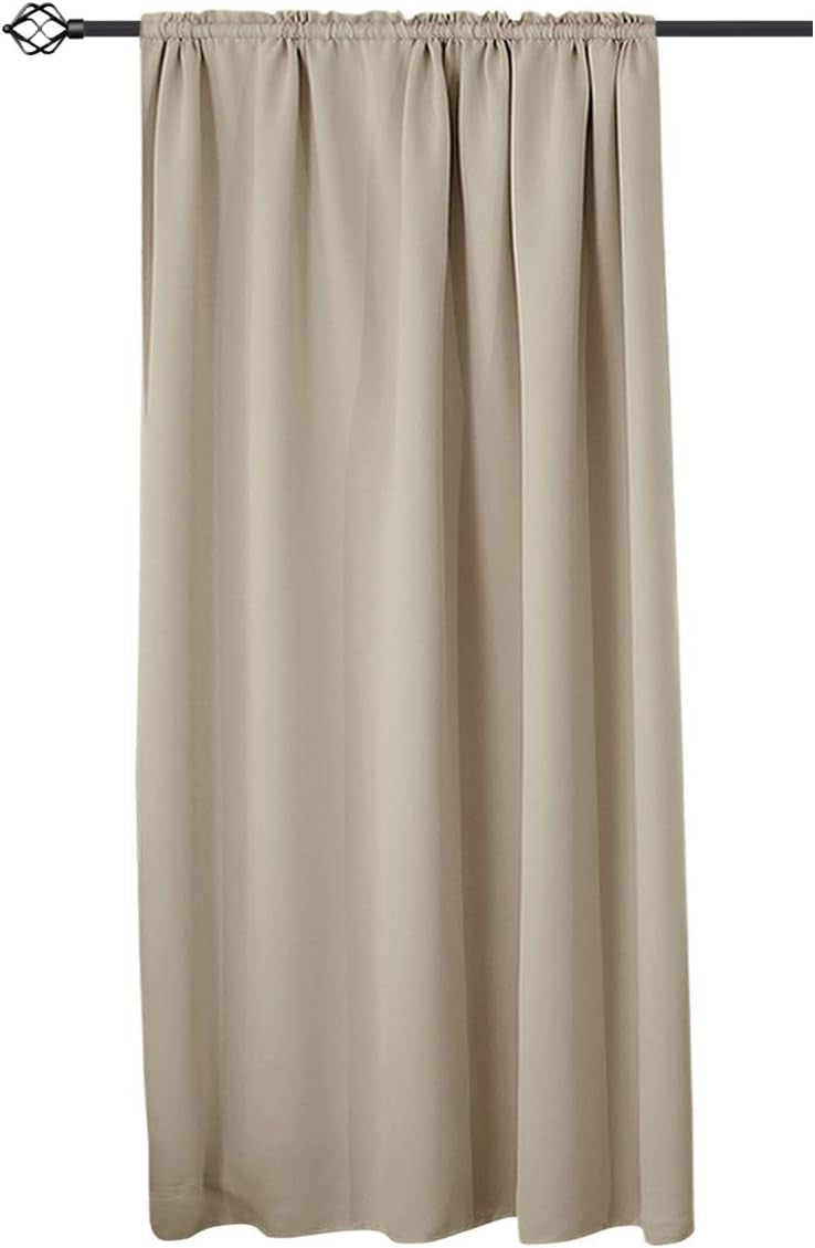 24goodz Blackout Curtain 250g/m² with Ruffle Tape - Energy Saving - Easy to Install - 100% Polyester - Sand - 135x175 cm - sd
