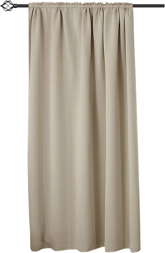 24goodz Blackout Curtain 250g/m² with Ruffle Tape - Energy Saving - Easy to Install - 100% Polyester - Sand - 135x175 cm - sd