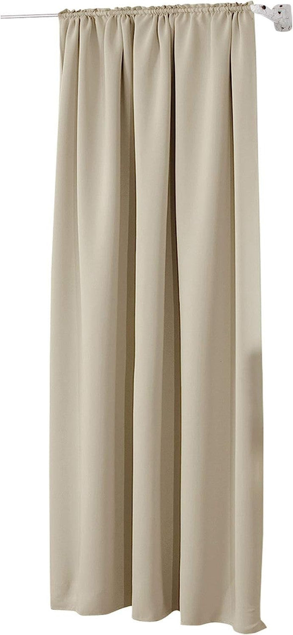 24goodz Blackout Curtain 250g/m² with Ruffle Tape - Energy Saving - Sound Absorbing - 100% Polyester - Sand - 135x245 cm - sd