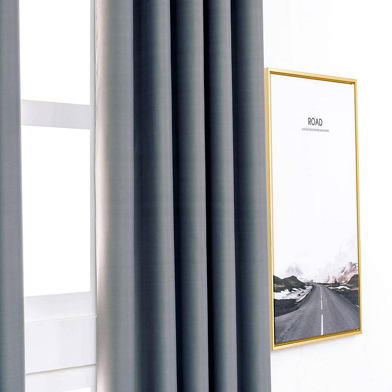 24goodz Blackout Curtain 250g/m² with Ruffles - Elegant Design - 100% Polyester - For Home & Office - Light Grey 135x245 cm - sfgr