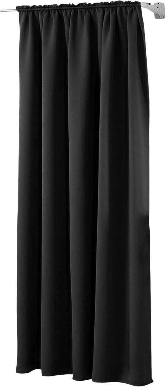24goodz Black Blackout Curtain - Energy Saving & Sound Absorbing - 100% Polyester - For Home & Office - 135x225 cm - sz