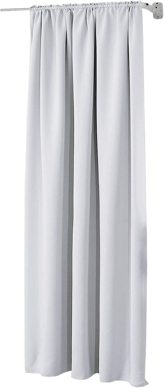 24goodz Blackout Curtain 250g/m² with Ruffle Tape - Energy Saving - Easy to Install - 100% Polyester - White - 135x245 cm - ws