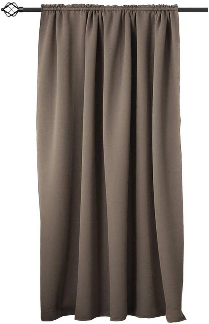 24goodz Blackout Curtain 250g/m² with Ruffle Tape - Durable and Stylish - 100% Polyester - Taupe - 135x245 cm