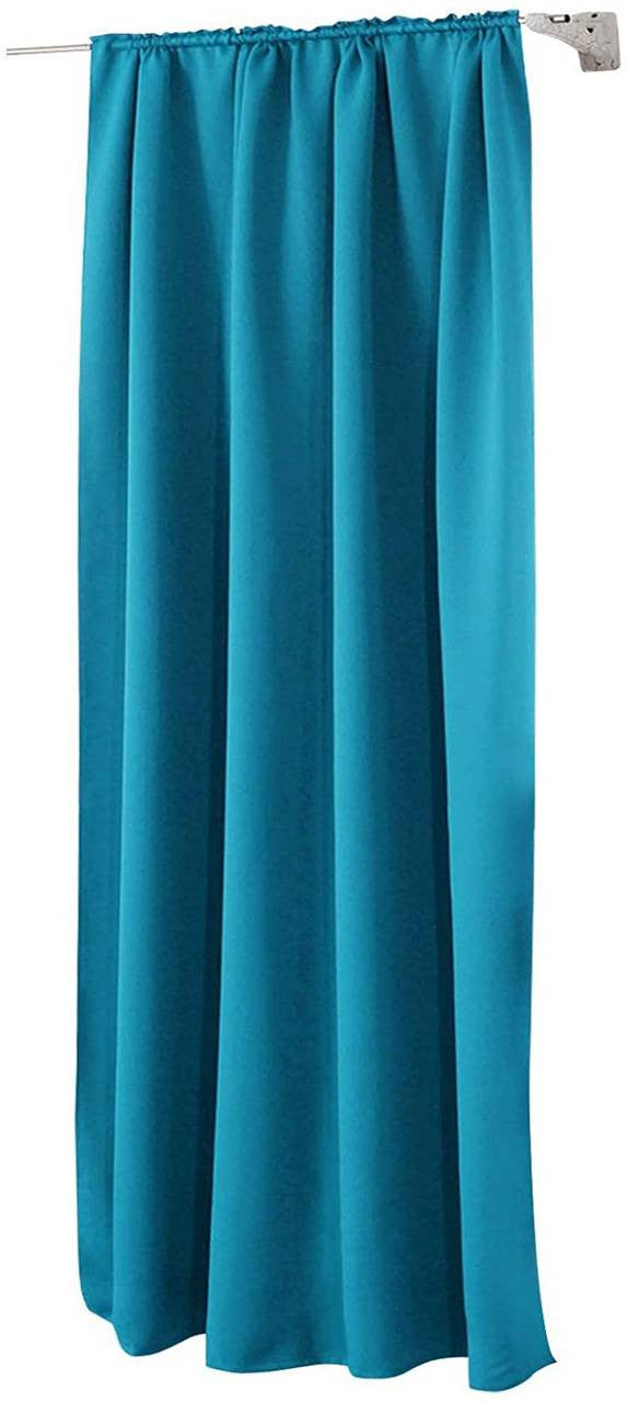 24goodz Blackout Curtain 250g/m² with Ruffle Tape - Energy Saving - Sound Absorbing - 100% Polyester - Turquoise - 135x245 cm - ts