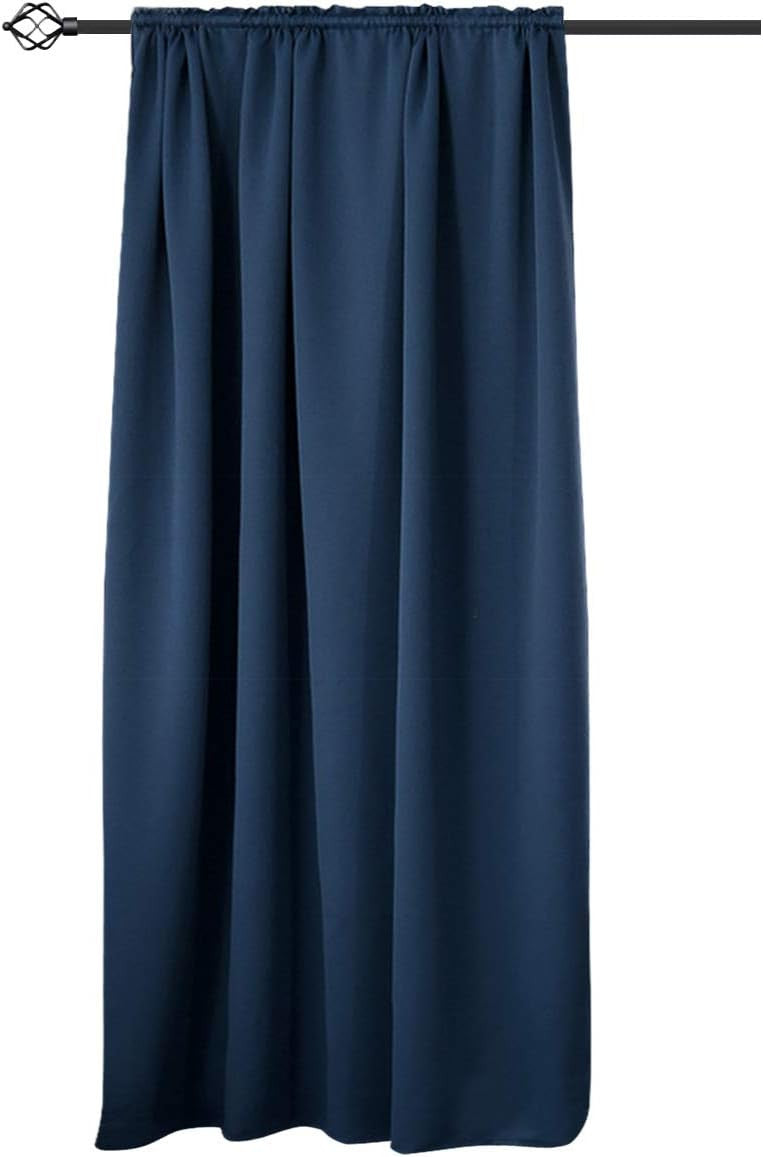 24goodz Blackout Curtain 250g/m² with Ruffle Tape - Durable & Stylish - 100% Polyester - For Home & Office - Dark Blue 135x175 cm - dbl
