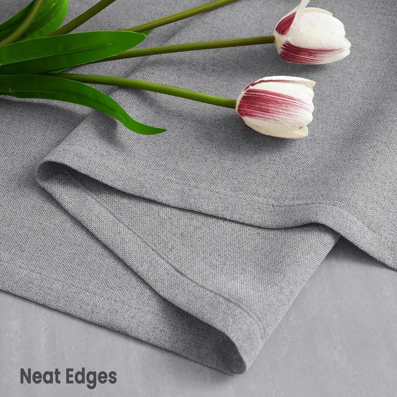 24goodz Semi-Transparent Linen Look Curtains - Elegant and Versatile - 100% Polyester - For Every Room - Grey 135x225 cm
