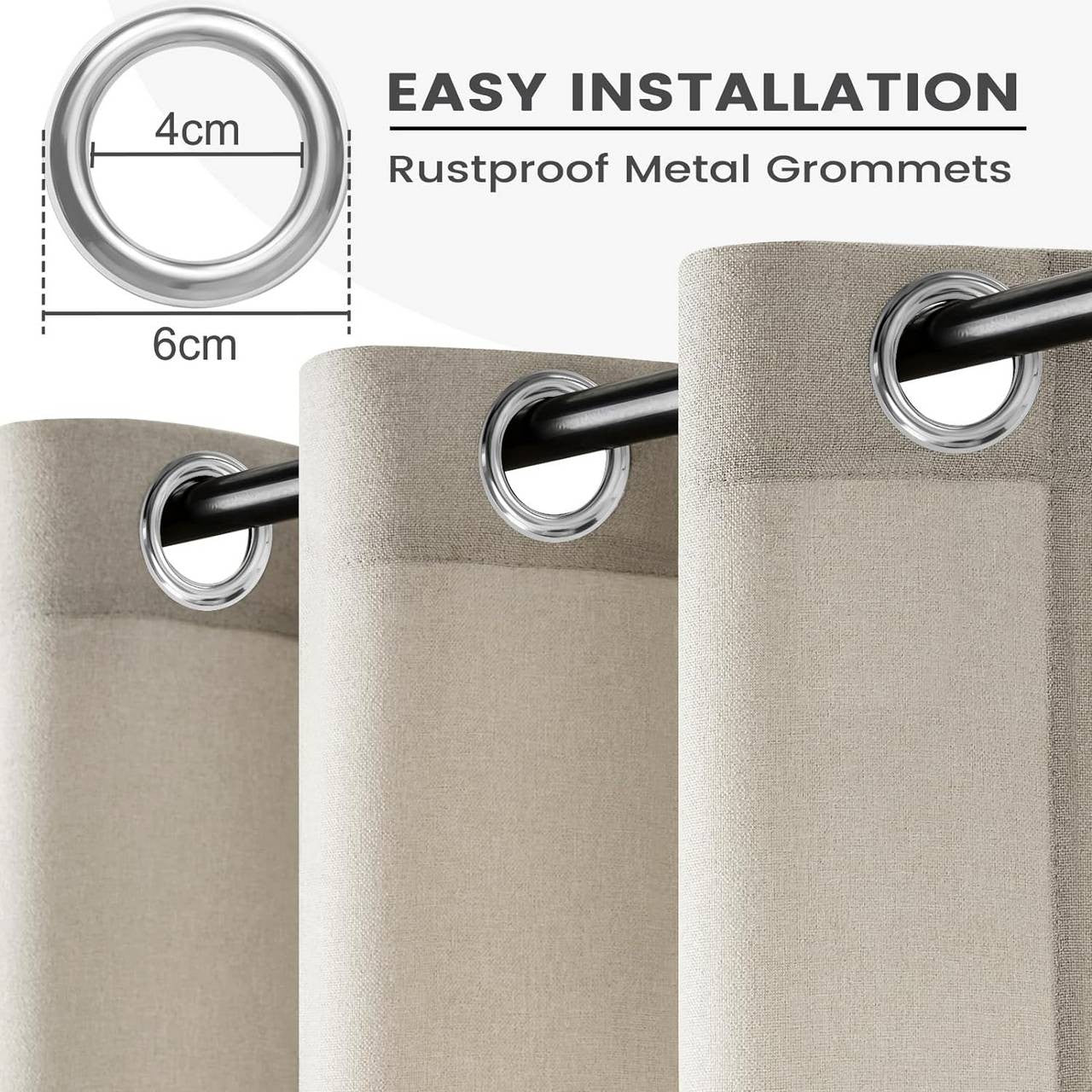 24goodz Semi-Transparent Curtains - Elegant & Versatile Design - 100% Polyester - For Any Room - Sand 135x245 cm