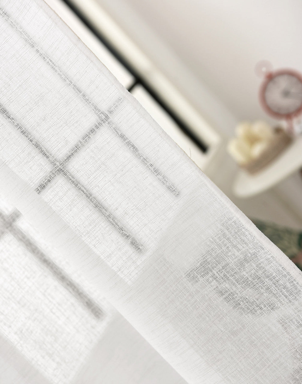 24goodz Transparent Curtains with Ruffles - Light Filtering Design - 100% Polyester - For Home Decor - White 140x225 cm - ws