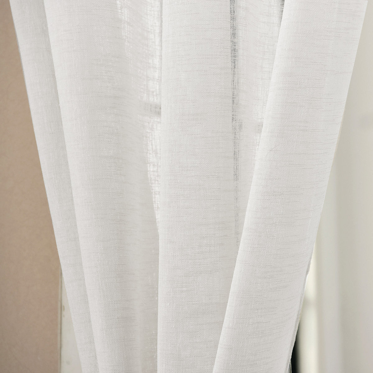 24goodz Transparent Curtains with Ruffles - Light Filtering Design - 100% Polyester - For Home Decor - White 140x225 cm - ws