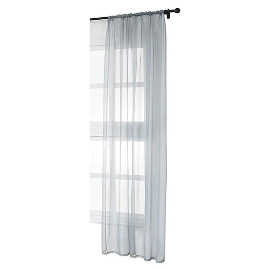 24goodz Sheer Voile Curtains with Ruffles - Elegant and Breathable - 100% Polyester - For Every Room - Grey - 140x245 cm
