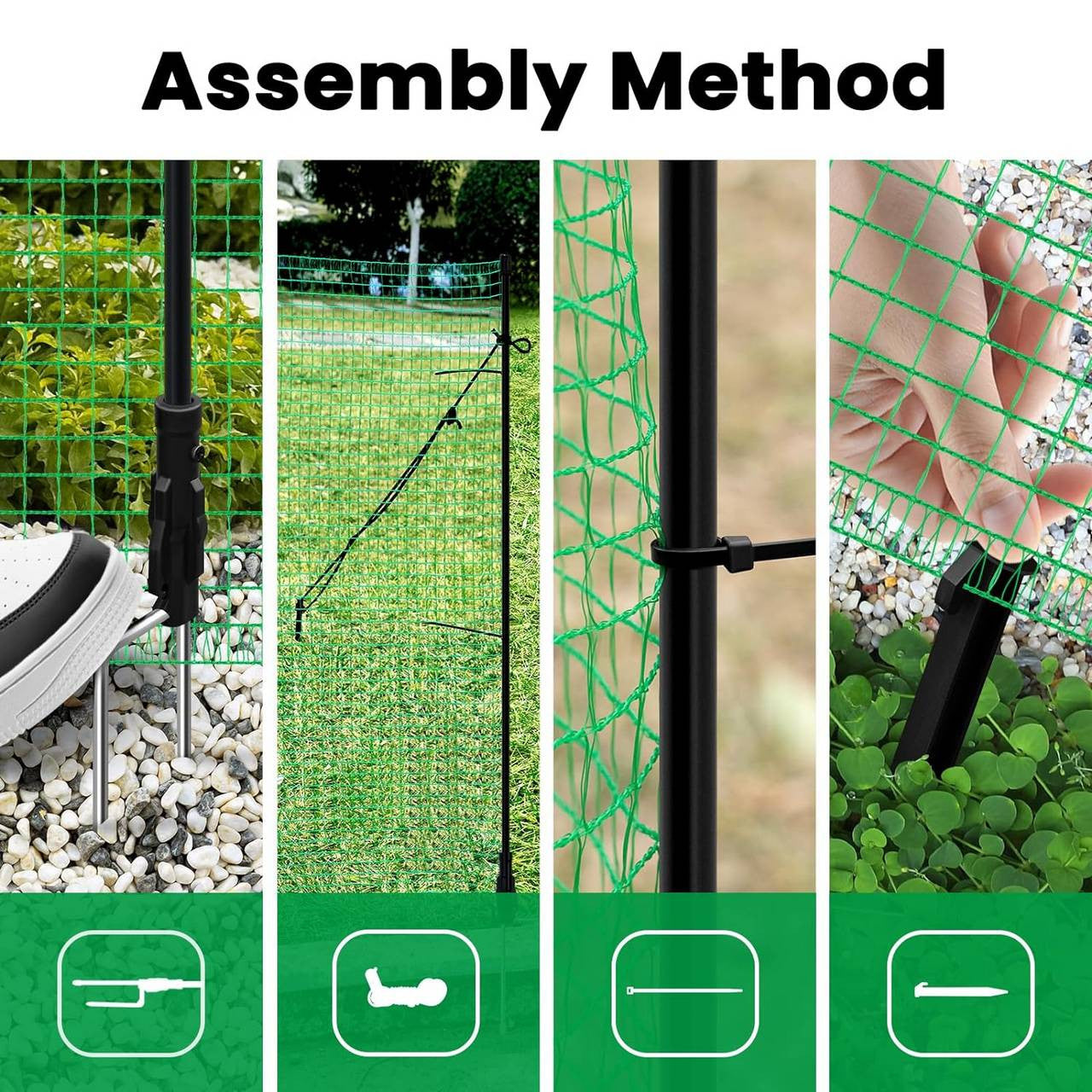 24goodz Garden Fence - Durable and Weather-Resistant - 53 g/m² PE - Green - 10x0.9 m