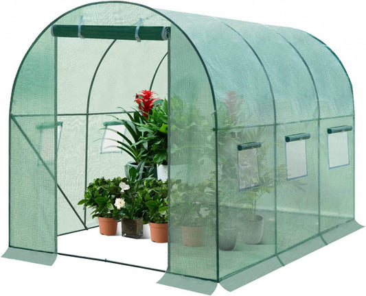 24goodz Greenhouse 300x200x200 cm - Effective Protection for Your Plants - Easy to Assemble - PE Mesh - For Gardening Enthusiasts - Green - gn