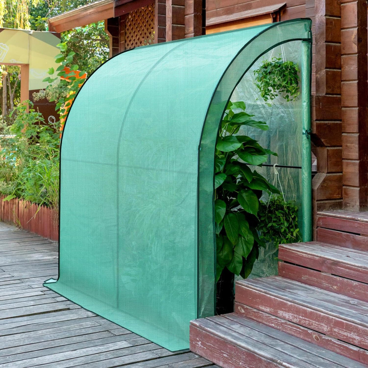 24goodz Greenhouse - Spacious Design - High-Quality PE Cover - 200x210x100 cm - White/Green