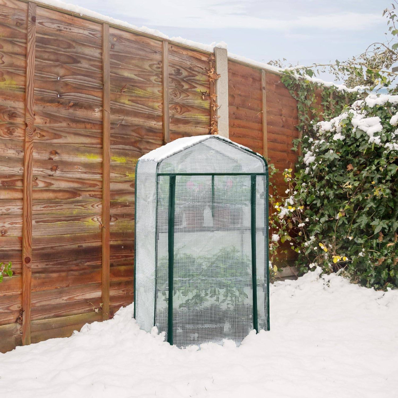 24goodz Mini Greenhouse - Durable and Stable - PE Fabric - For Garden Lovers - White/Green 69x49x125cm