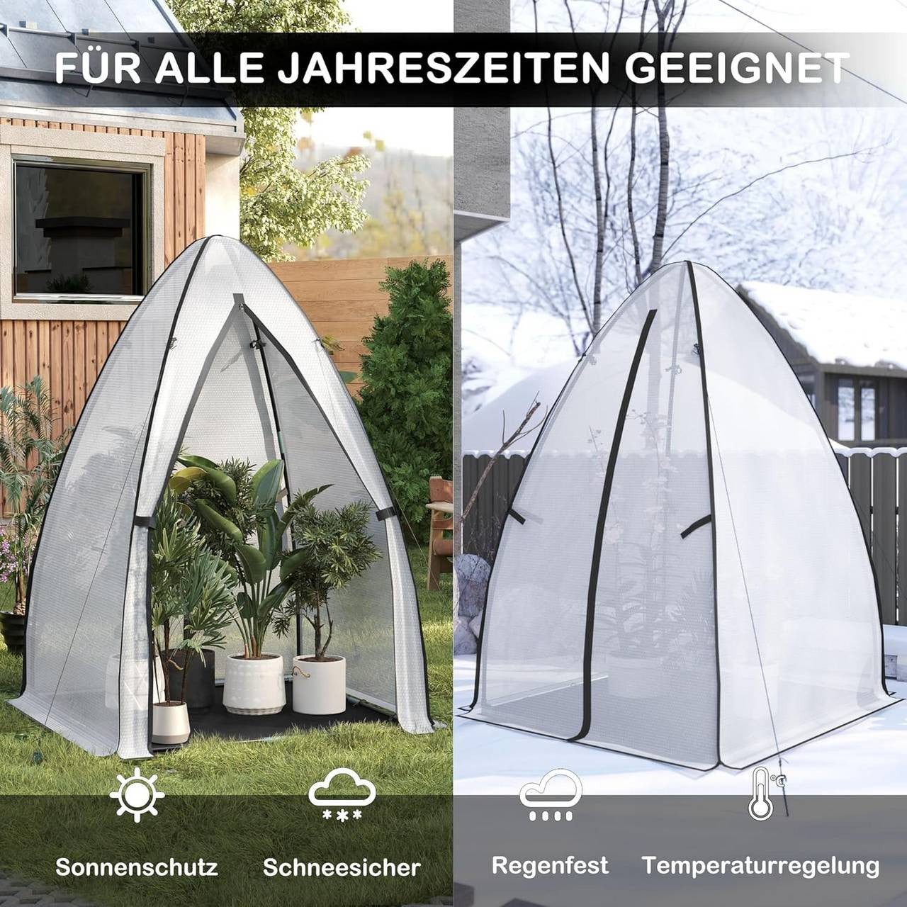 24goodz Mini Greenhouse - High-Quality Material - Stable Construction - Double-Sided Bubble Foil - For Gardeners - 120 x 180 x 120 cm