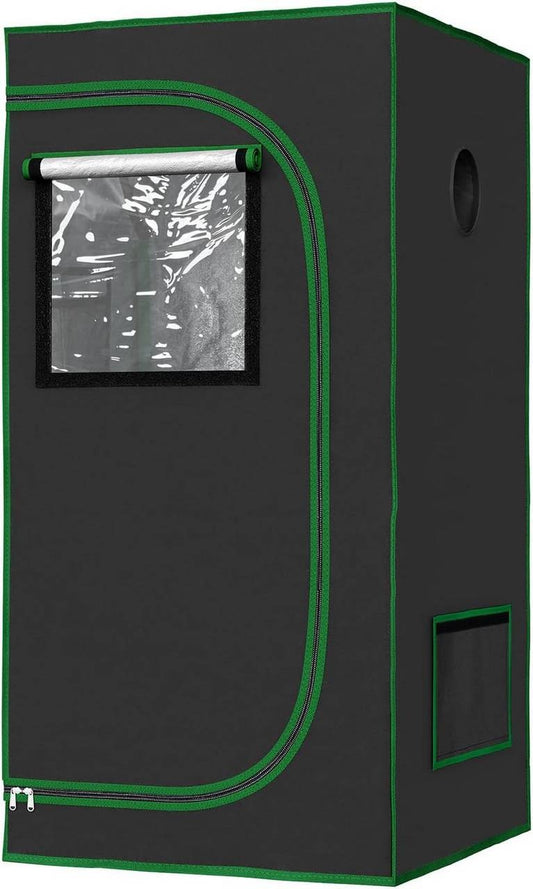 24goodz Indoor Greenhouse - Full Climate Control - Light-Utilizing Design - 600D Oxford Fabric - For Year-Round Use - Black