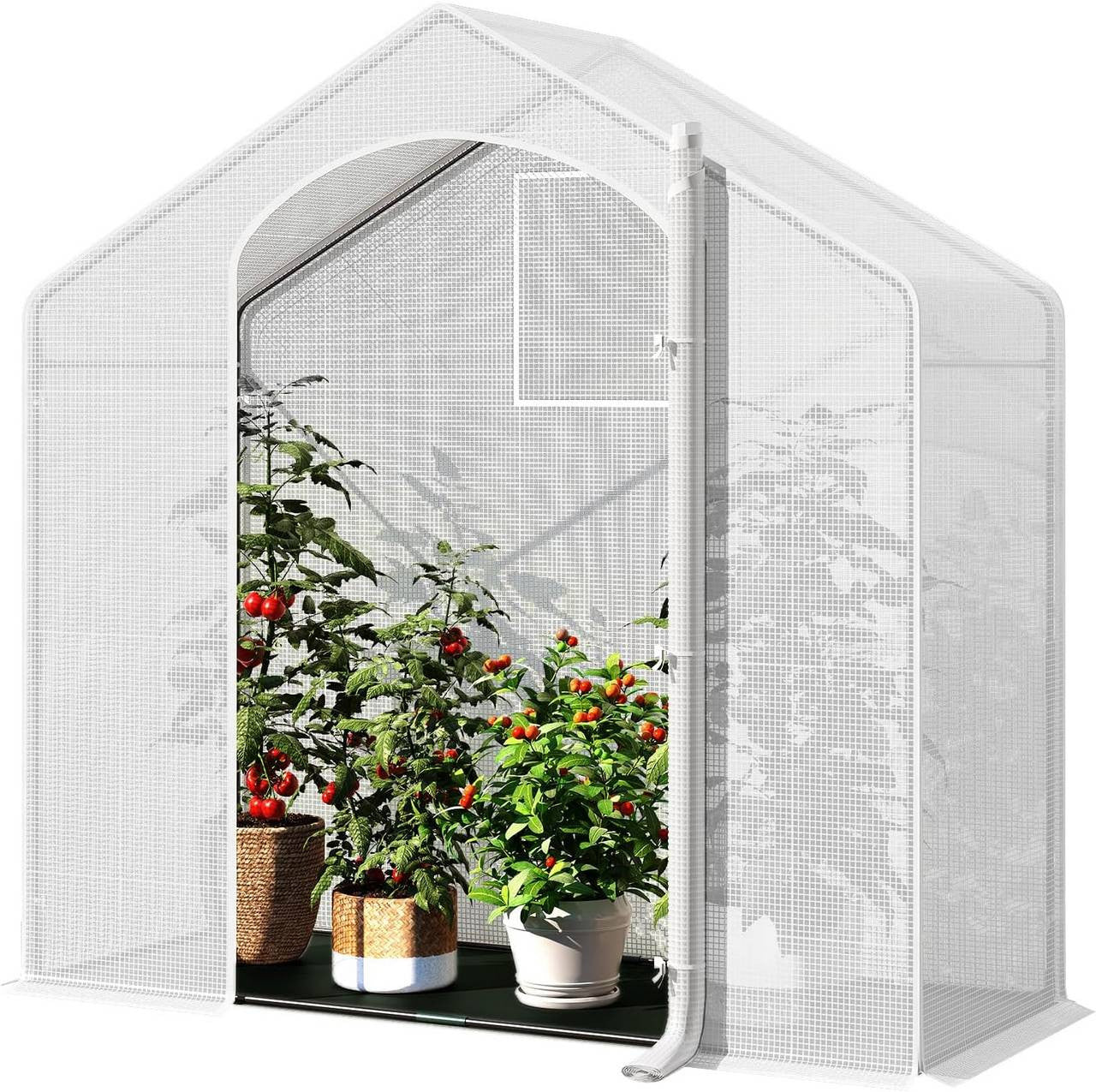 24goodz Greenhouse - Optimal Climate for Plants - Durable and Stable - Steel Tube - For Garden Enthusiasts - 200x80x200 cm - White